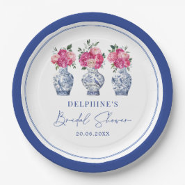 Plato De Papel Regadera de boda de porcelana con estampado floral