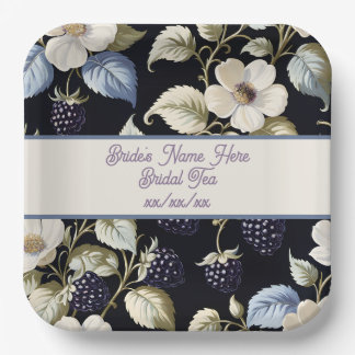 Plato De Papel Regal Elegance Blackberry & Blooms