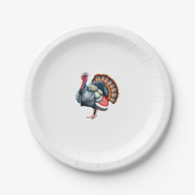 Plato De Papel Regal Turkey muestra la camiseta clásica de arte (Anverso)