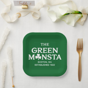Plato De Papel Regalo de béisbol Green Monsta Boston Green Monsta
