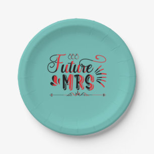 Plato De Papel Regalo de Boda Señora Futuro