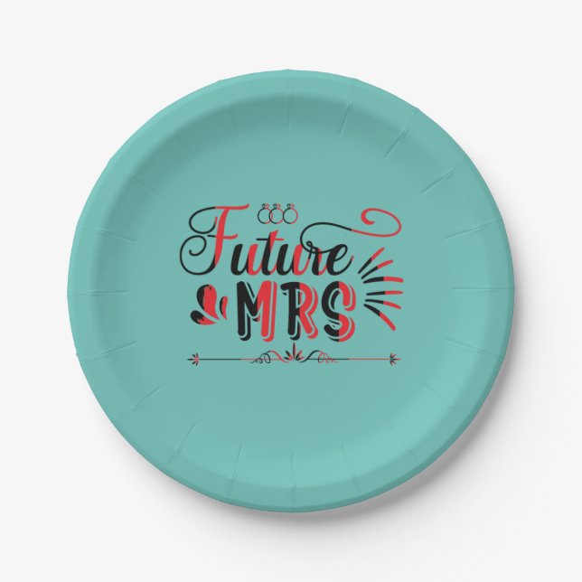 Plato De Papel Regalo de Boda Señora Futuro (Anverso)