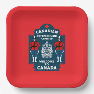 Plato De Papel Regalo de Celebración de Ciudadanía Canadiense