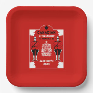 Plato De Papel Regalo de celebración de la ciudadanía canadiense