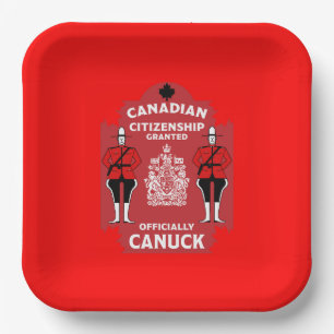 Plato De Papel Regalo de celebración de la ciudadanía canadiense