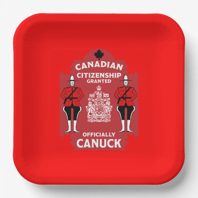 Plato De Papel Regalo de celebración de la ciudadanía canadiense (Anverso)