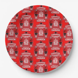 Plato De Papel Regalo de celebración de la ciudadanía canadiense