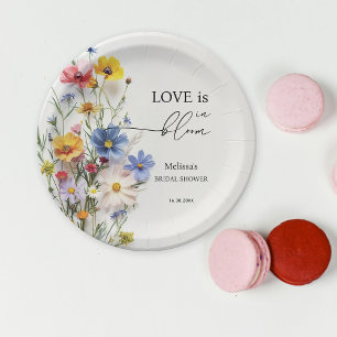 Plato De Papel Regalo de Despedida de Soltera Wildflowers Love is