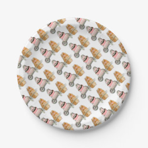 Plato De Papel Regalo de ilustración de hámster lindo con muffin