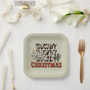 Plato De Papel Regalo de Navidad de la familia de la fiesta de Na