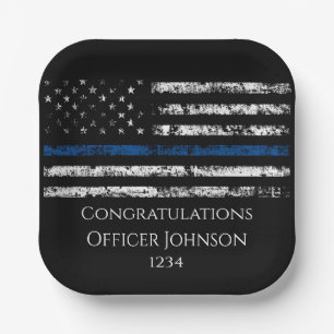 Plato De Papel Regalo de oficial de policía personalizado