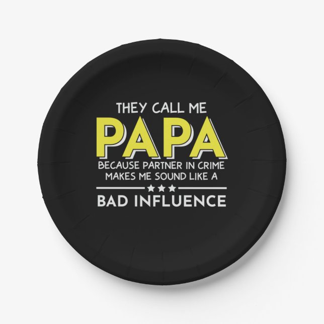 Plato De Papel Regalo de Papá Me Llaman Papas (Anverso)