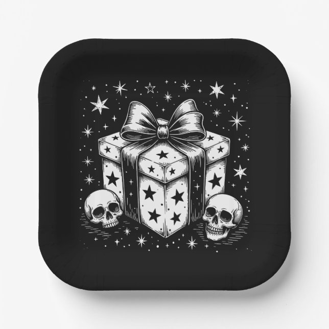 Plato De Papel Regalo espeluznante (Anverso)