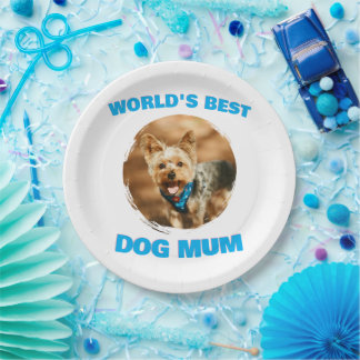 Plato De Papel Regalo personalizado mínimo mejor perro gato mamá