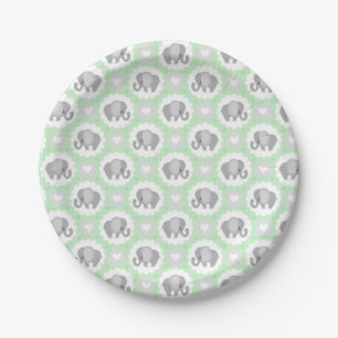 Plato De Papel Regalo verde azulado neutral de la ducha del