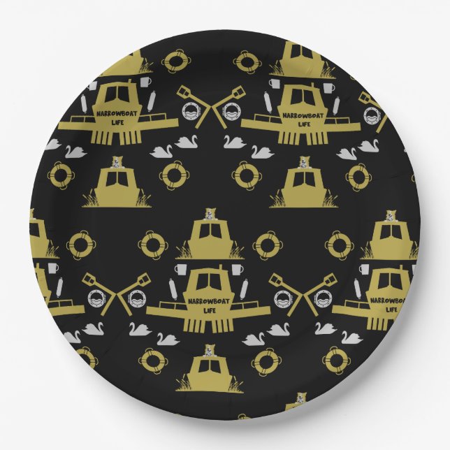 Plato De Papel Regalos de barcos estrechos británicos (Anverso)