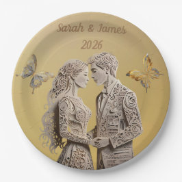 Plato De Papel Regalos de boda de novias y novias