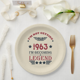 Plato De Papel Regalos de cumpleaños 60 vintage personalizados