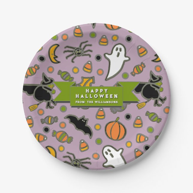 Plato De Papel Regalos de Halloween (Anverso)