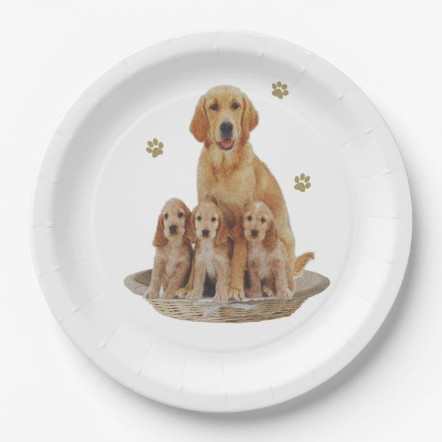 Plato De Papel Regalos de Labrador (Anverso)