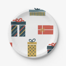 Plato De Papel Regalos de Navidad