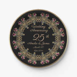 Plato De Papel Regalos del 25º aniversario de los Bodas para pare