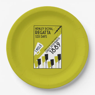 Plato De Papel Regatta del río Támesis - Remo estilo retro vintag