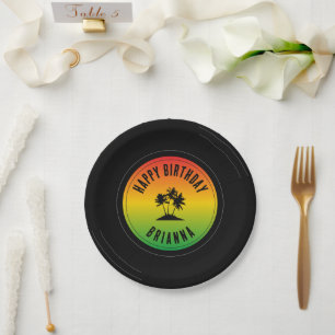 Plato De Papel Reggae jamaiquino Vinyl Record Cumpleaños