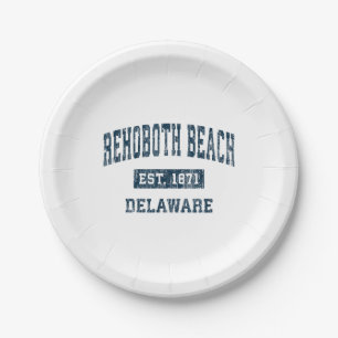 Plato De Papel Rehoboth Beach Delaware De Vintage Sports Design N