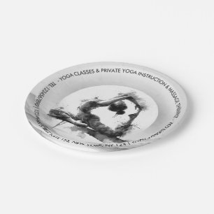 Plato De Papel Reiki de yoga de una pierna de paloma de pichón de
