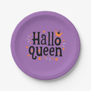 Plato De Papel Reina de Halloween, Halloqueen, arte de Halloween
