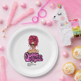 Plato De Papel Reina de los corazones