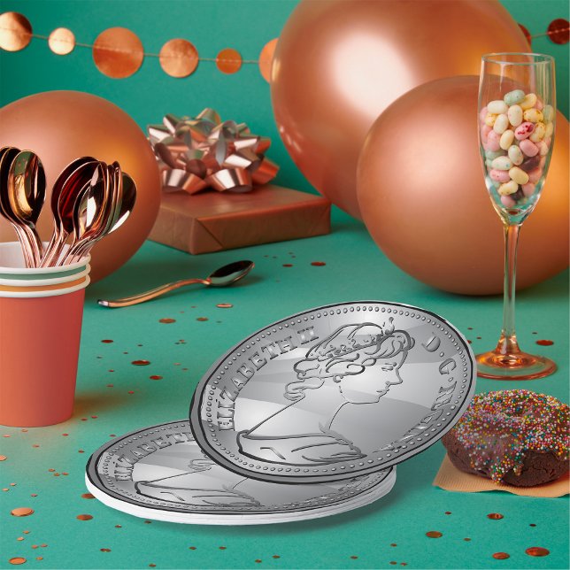 Plato De Papel Reina En Una Moneda (Subido por el creador)