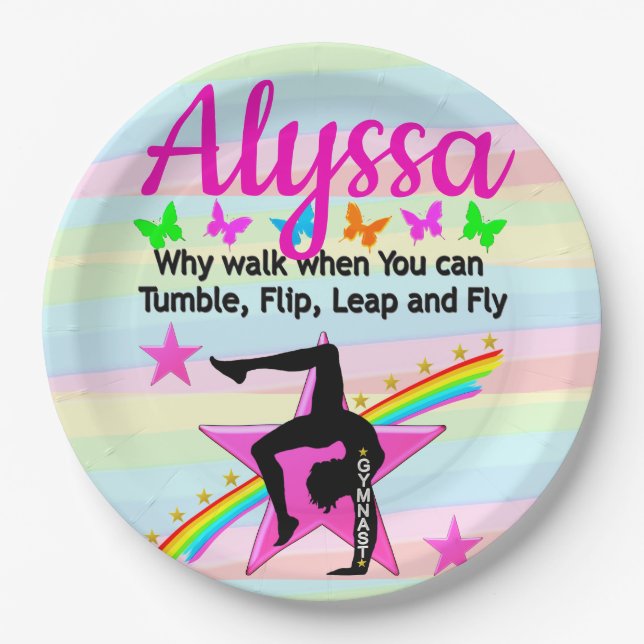 PLATO DE PAPEL REINA GIMNASTICA DE TUMBLING (Anverso)