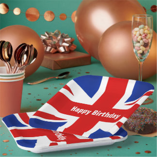 Plato De Papel Reino Unido Bandera británica Reino Unido