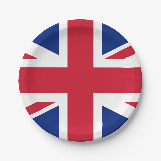 Plato De Papel Reino Unido (Bandera Británica) (Union Jack) (Rein (Anverso)