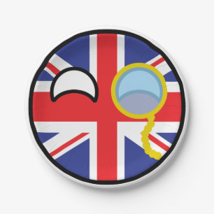 Plato De Papel Reino Unido Geeky que tiende divertido Countryball