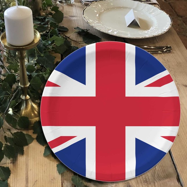 Plato De Papel Reino Unido, Union Jack, bandera británica patriót (Subido por el creador)