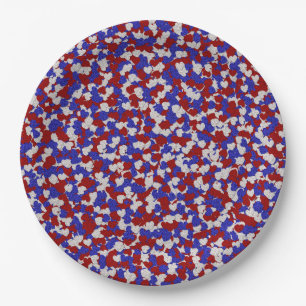 Plato De Papel Relieve metalizado Corazones de Confetti, PLATAS D