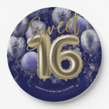 Relieve metalizado dorado Sweet 16 Bday Balloons F