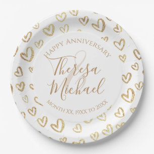 Plato De Papel Relieve metalizado Faux de oro Personalizado de Co