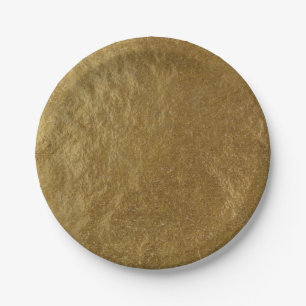 Plato De Papel Relieve metalizado Gold Leaf  moderno elegante Bod
