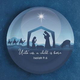 Plato De Papel Religious Christmas Nativity Scene Church Party