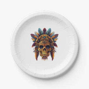 Plato De Papel Reliquia de cráneo azteca