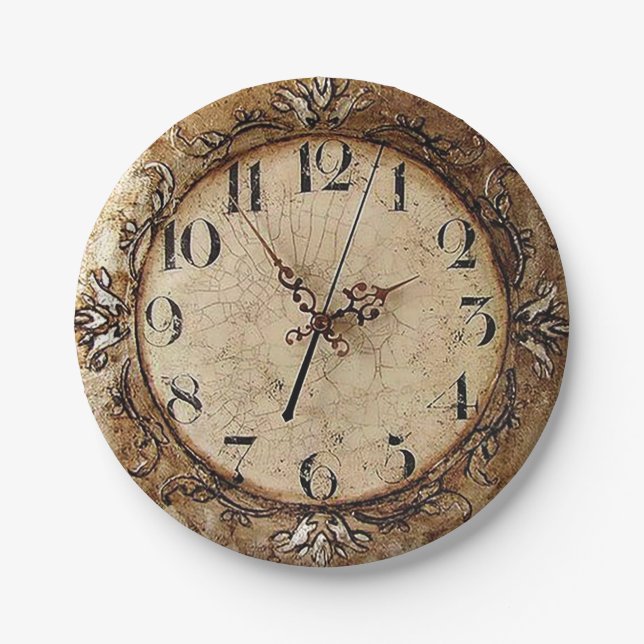 Plato De Papel Reloj antiguo (Anverso)