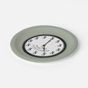 Plato De Papel Reloj de 5 en punto