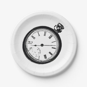 Plato De Papel Reloj de bolsillo roto