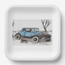 Plato De Papel Reloj de oso