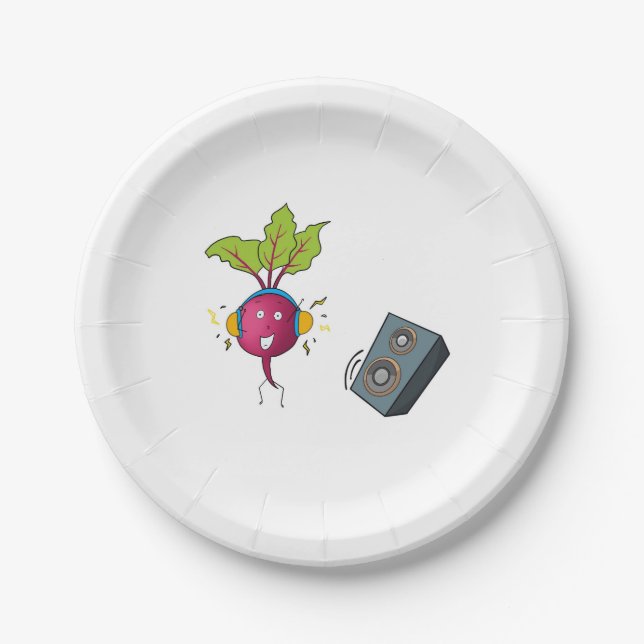 Plato De Papel Remolachas, ritmos, música, temática de dj (Anverso)