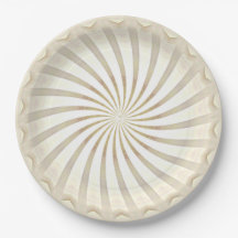 Plato de papel remolino crema beige